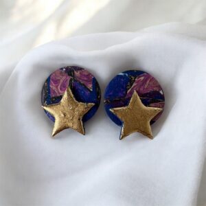 Χειροποίητα Σκουλαρίκια Πηλός Christmas Star - Image 3