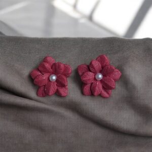 Alternative view of Χειροποίητα Σκουλαρίκια Πηλός Velvet Rose
