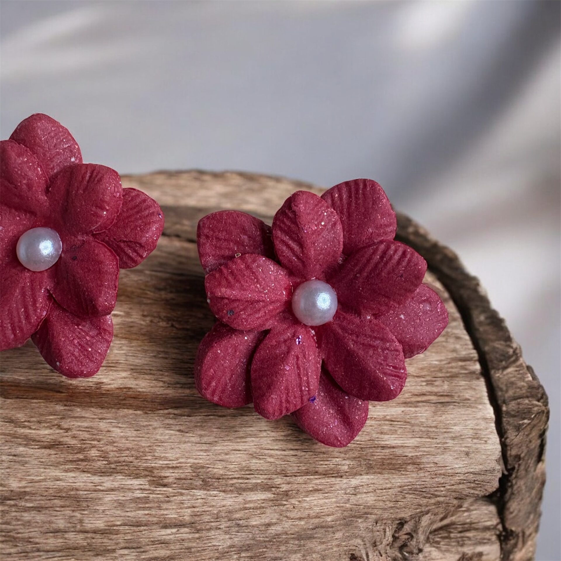 Χειροποίητα Σκουλαρίκια Πηλός Velvet Rose 1 Σκουλαρίκια Velvet Rose