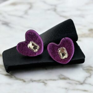 Σκουλαρίκια Μώβ Καρδιά