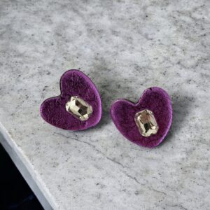 Alternative view of Σκουλαρίκια Μώβ Καρδιά