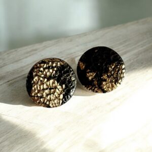 Σκουλαρίκια Μαύρο & Χρυσό