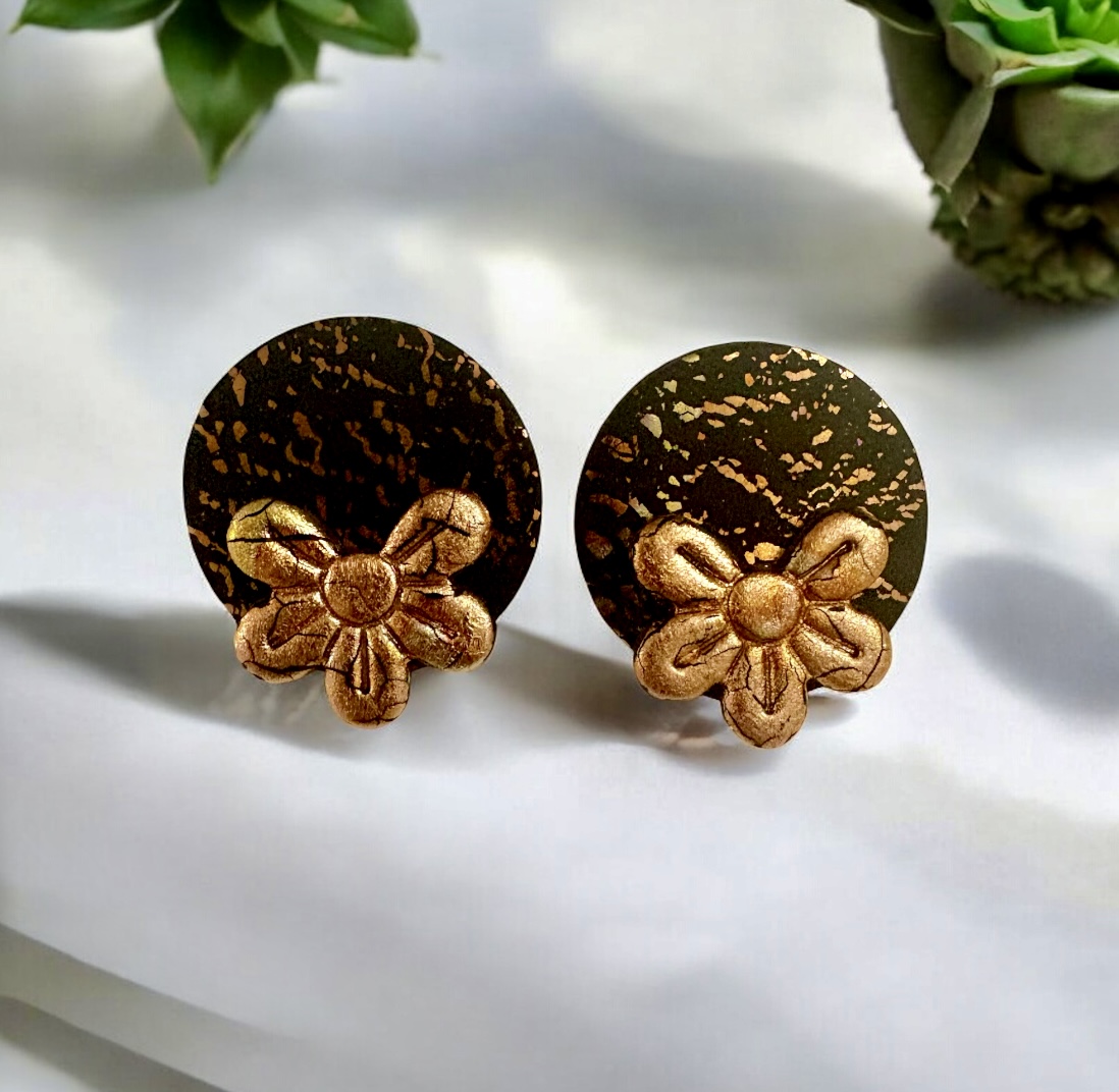 Σκουλαρίκια Μπρονζέ Λουλούδι