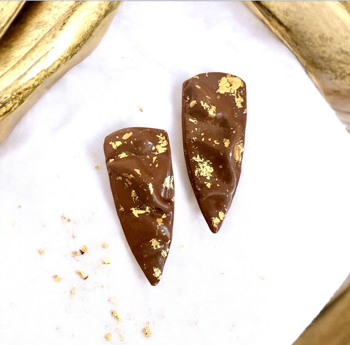 Σκουλαρίκια Σοκολατένιο Φύλλο