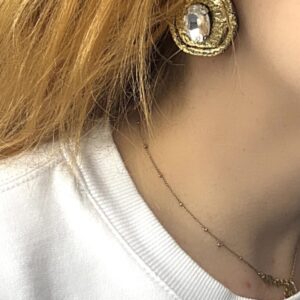 Χειροποίητα Σκουλαρίκια Πηλός Gold Stone 11 Χειροποίητα Σκουλαρίκια Πηλός Gold Stone - Image 6