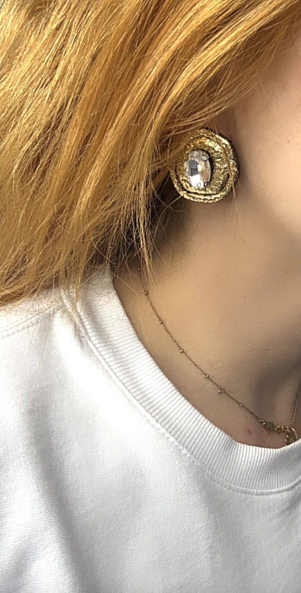 Χειροποίητα Σκουλαρίκια Πηλός Gold Stone 6 Χειροποίητα Σκουλαρίκια Πηλός Gold Stone - Image 6