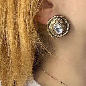Χειροποίητα Σκουλαρίκια Πηλός Gold Stone 10 Χειροποίητα Σκουλαρίκια Πηλός Gold Stone - Image 5