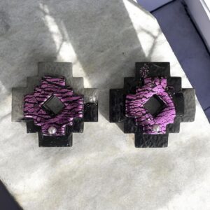 Χειροποίητα Σκουλαρίκια Πηλός Violet Tribal 9 Χειροποίητα Σκουλαρίκια Πηλός Violet Tribal - Image 4